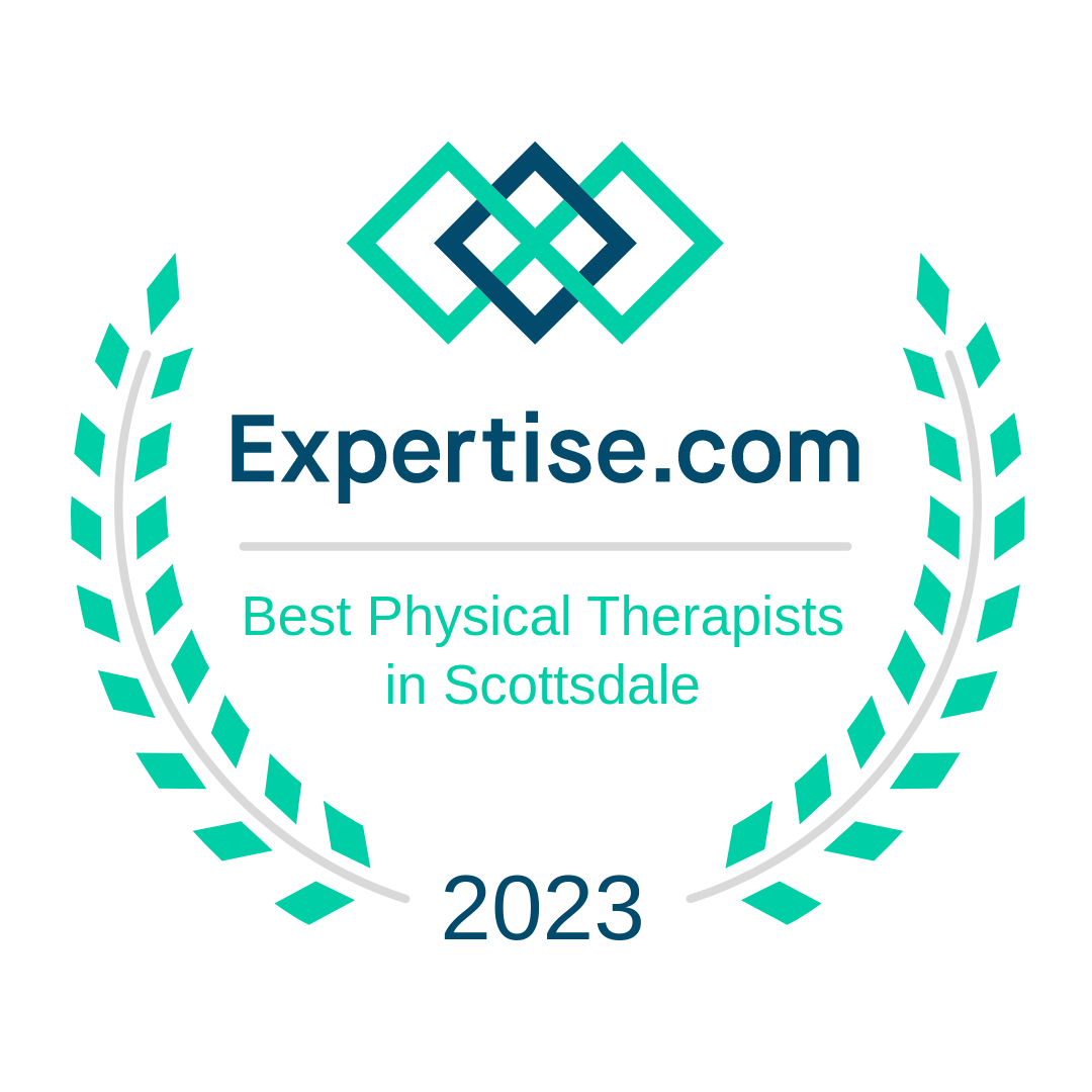 a badge with the words expertise com best physical therapy in scottsdale.